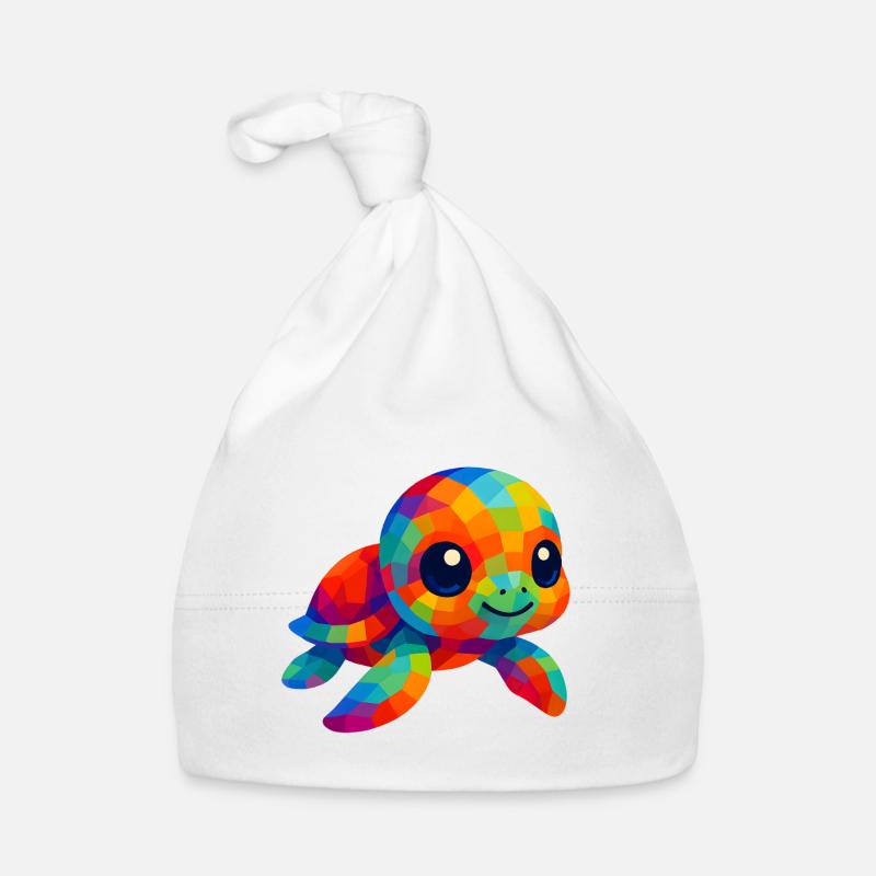WPAP Polygon Kawaii Animaux Bébé Tortue de Mer Bonnet bio Bébé