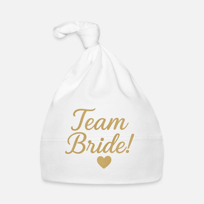 Team Bride Gold Script Design. Wedding Organic Baby Cap