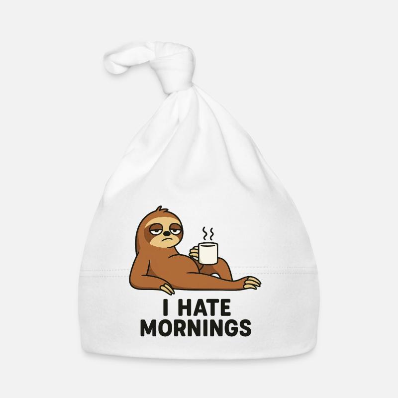 Faultier mit Kaffeetasse Baby Bio-Mütze