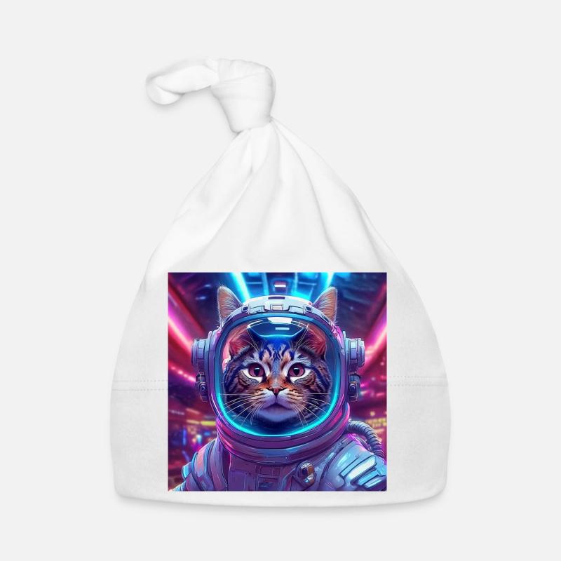 01 Chat astronaute dans la salle des néons Bonnet bio Bébé