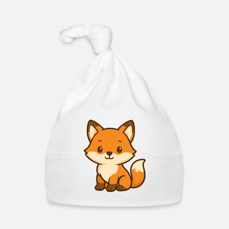 Cute fox bear children's design Organic Baby Cap