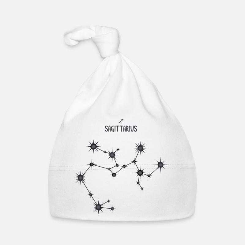 Sagittarius Zodiac Star Constellation Black & Gray Organic Baby Cap