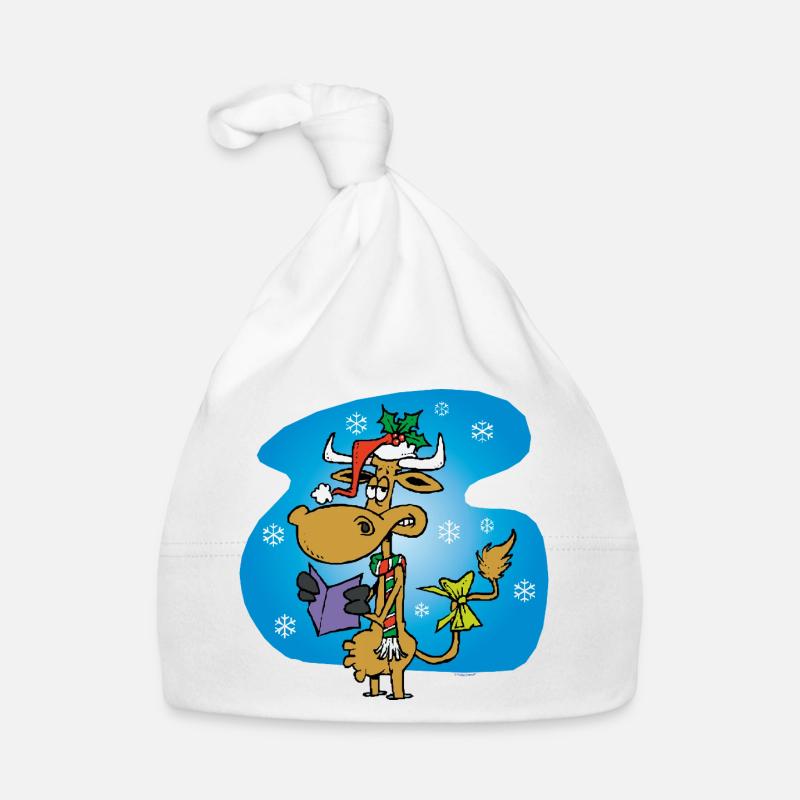 Vache Père Noël *drôle* Bonnet bio Bébé