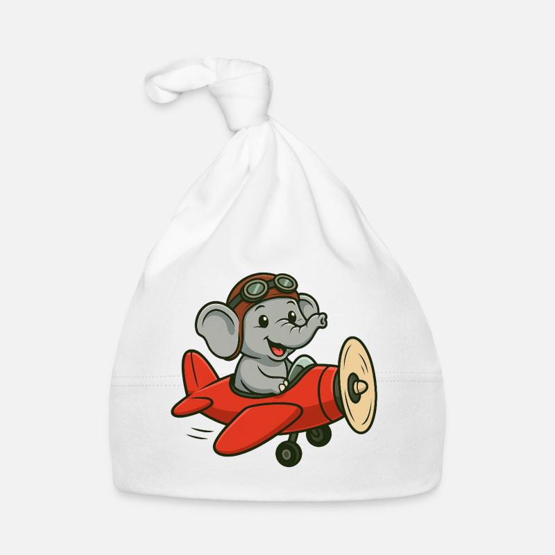 Mignon pilote d’éléphant dans l’avion Bonnet bio Bébé