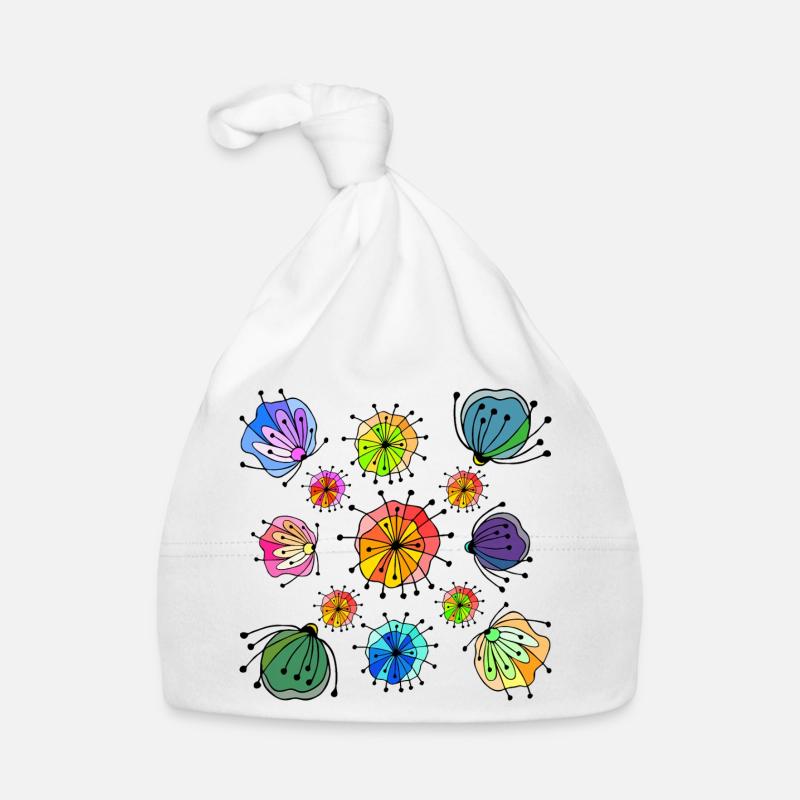 Colorful Abstract Butterfly Pattern Organic Baby Cap