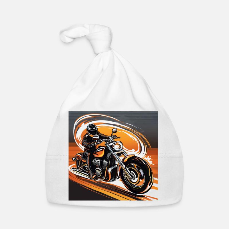Motorradfahrer im Dynamik - Stil - Biker Kunstdesi Baby Bio-Mütze