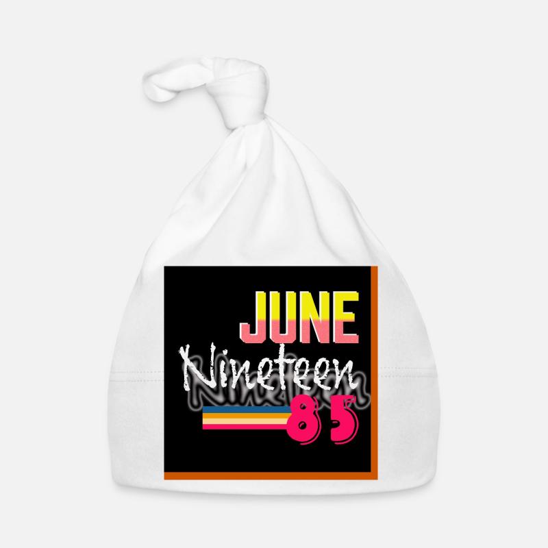 June Nineteen 85 Retro Neon Design Organic Baby Cap
