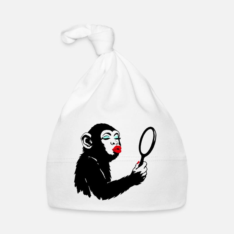 Dame singe vaniteuse avec miroir Bonnet bio Bébé