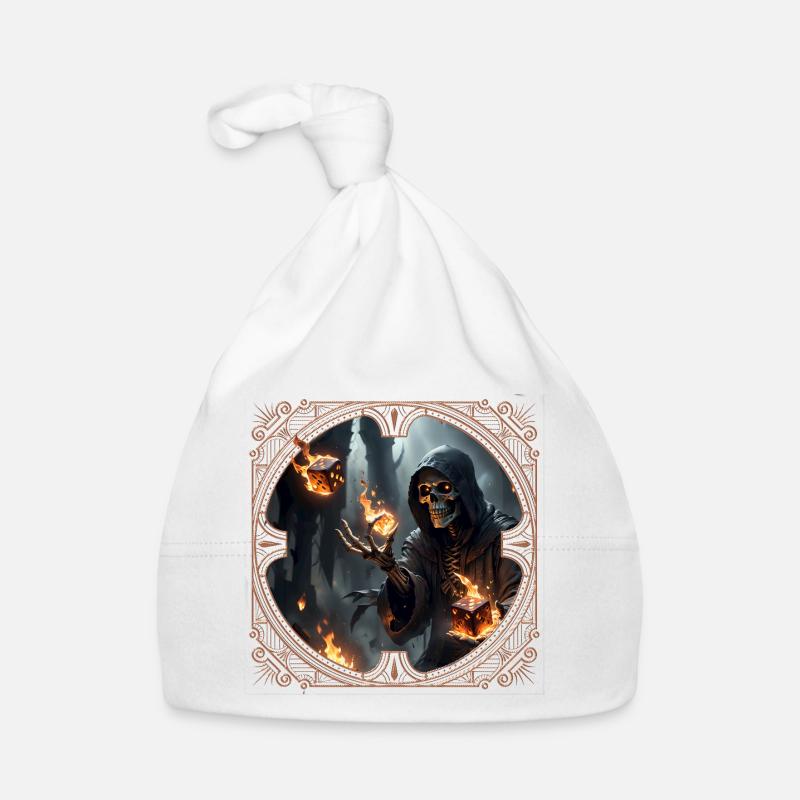 Skeleton Dice Magic and Fire Organic Baby Cap