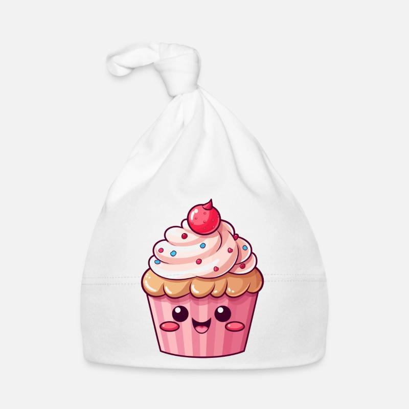 Cute Pink Cupcake with Sprinkles Organic Baby Cap