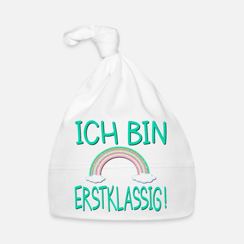 Ich bin erstklassig Regenbogen 1. Klasse Baby Bio-Mütze