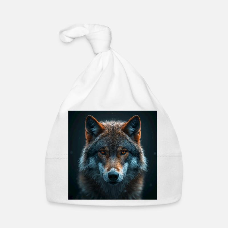 Majestic Wolf with Fire View Organic Baby Cap
