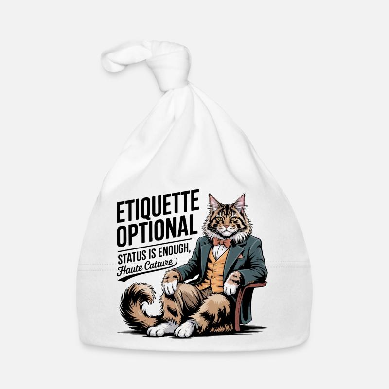 Étiquette optionnelle Chat chic Bonnet bio Bébé
