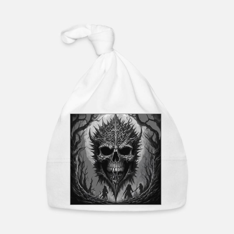 Dark Forest Skull Shadow Art Organic Baby Cap