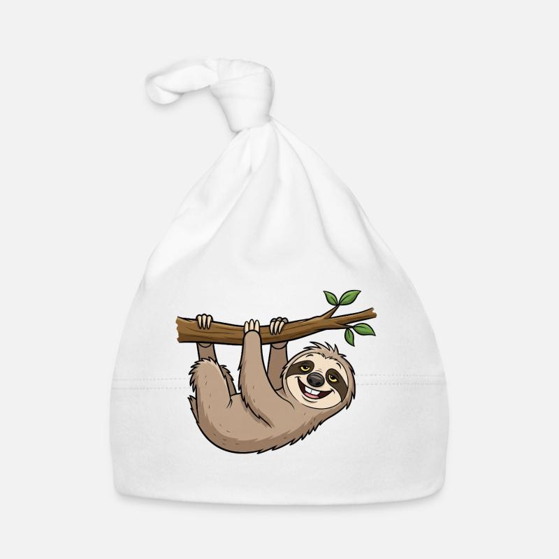 Playful sloth Organic Baby Cap