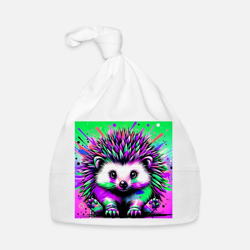 hérisson - Bonnet bio Bébé - blanc