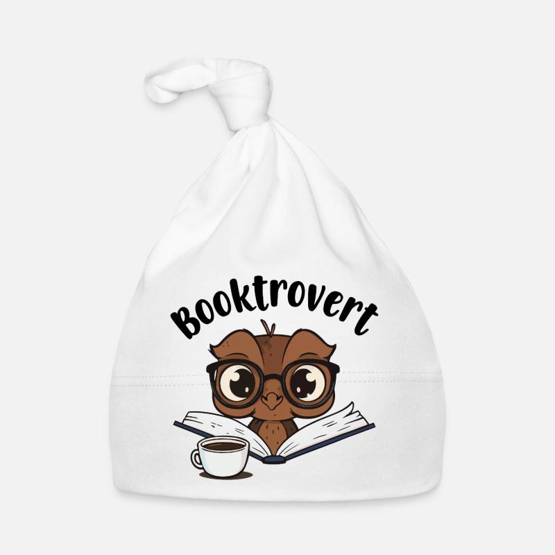 Booktrovert Owl with Book and Coffee Organic Baby Cap