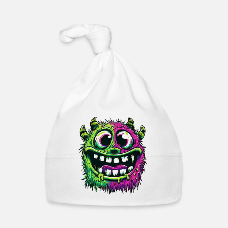 Buntes psychedelisches Monster Baby Bio-Mütze