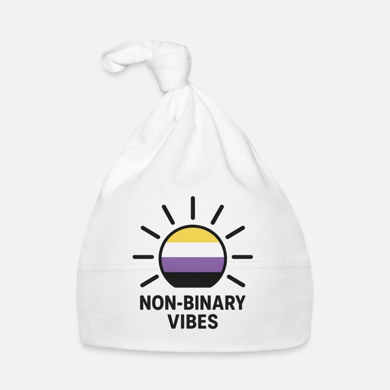 Non-Binary Vibes Sun Logo - Organic Baby Cap - white