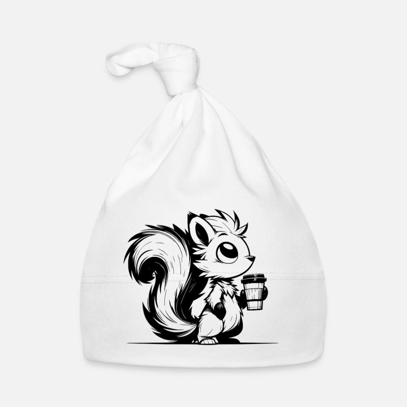 More coffee, less stress Squirrel Day Organic Baby Cap
