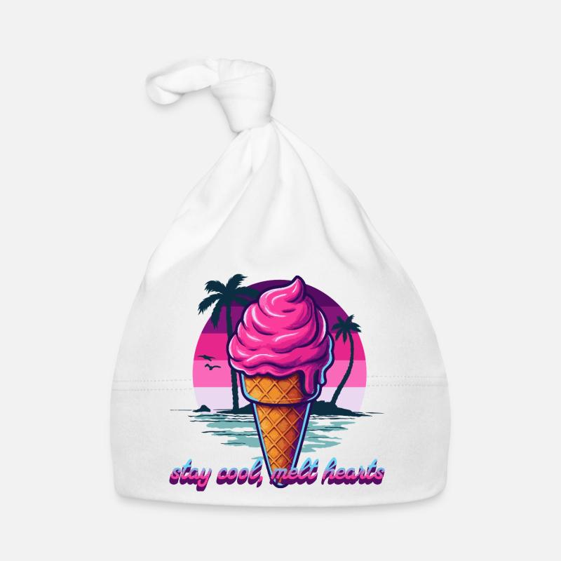 Crème glacée rose coucher de soleil Design Bonnet bio Bébé