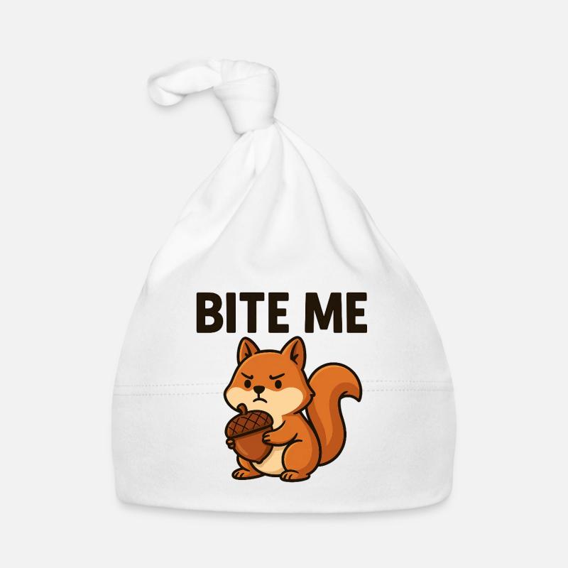 Artsy Squirrel with Bold Message - Baby Bio-Mütze - Weiß