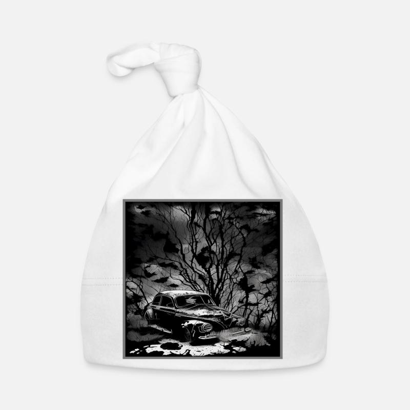 Dunkler Wald Oldtimer Illustration Baby Bio-Mütze