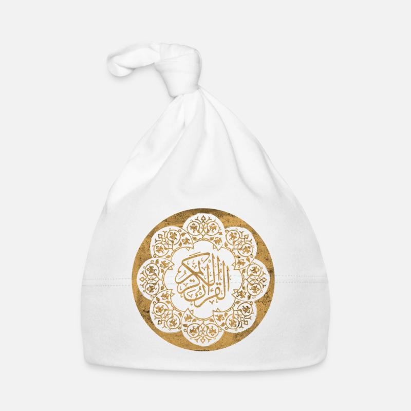 Islamic pattern and calligraphy golden circle Organic Baby Cap