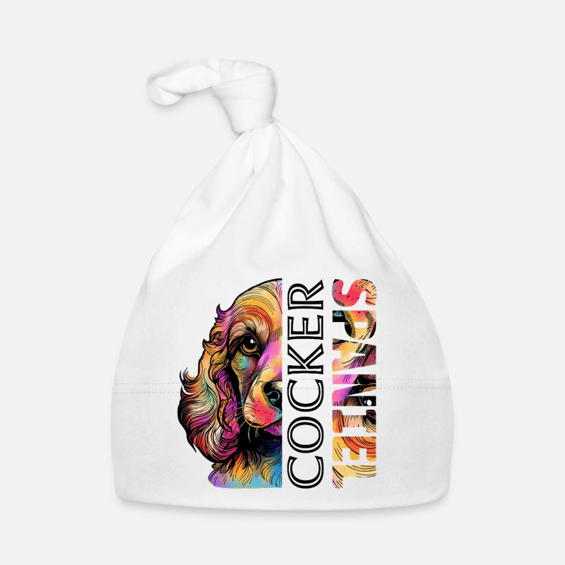 Farbenfroher Cocker Spaniel Baby Bio-Mütze