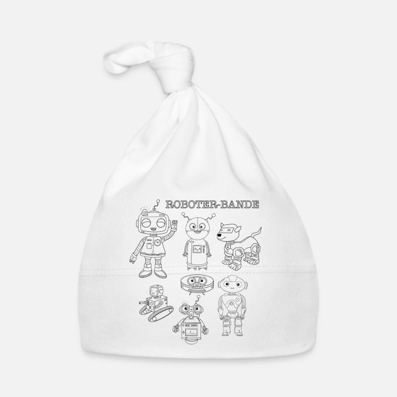 Plus de robots, plus de plaisir - Bonnet bio Bébé - blanc