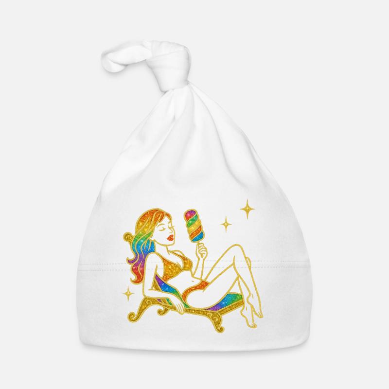 Glitzernde Einhorn-Fantasie mit Regenbogen Baby Bio-Mütze