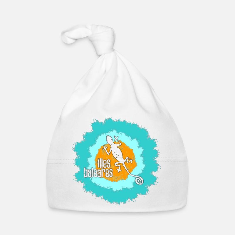 Balearic Gecko Illustration Organic Baby Cap