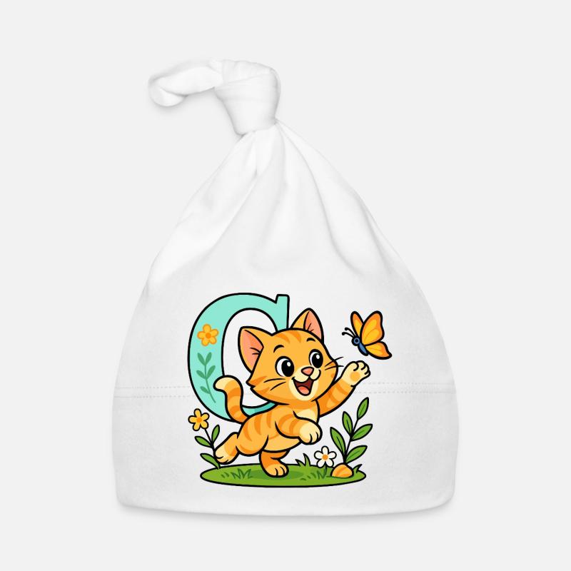 c comme... chat ! Design alphabet mignon Bonnet bio Bébé