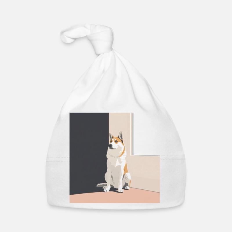 Illustration de Husky dans le style scandinave Bonnet bio Bébé