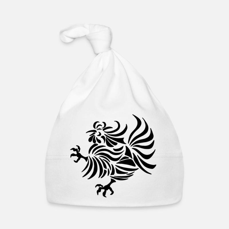 Dessin au trait complexe d'un coq Bonnet bio Bébé