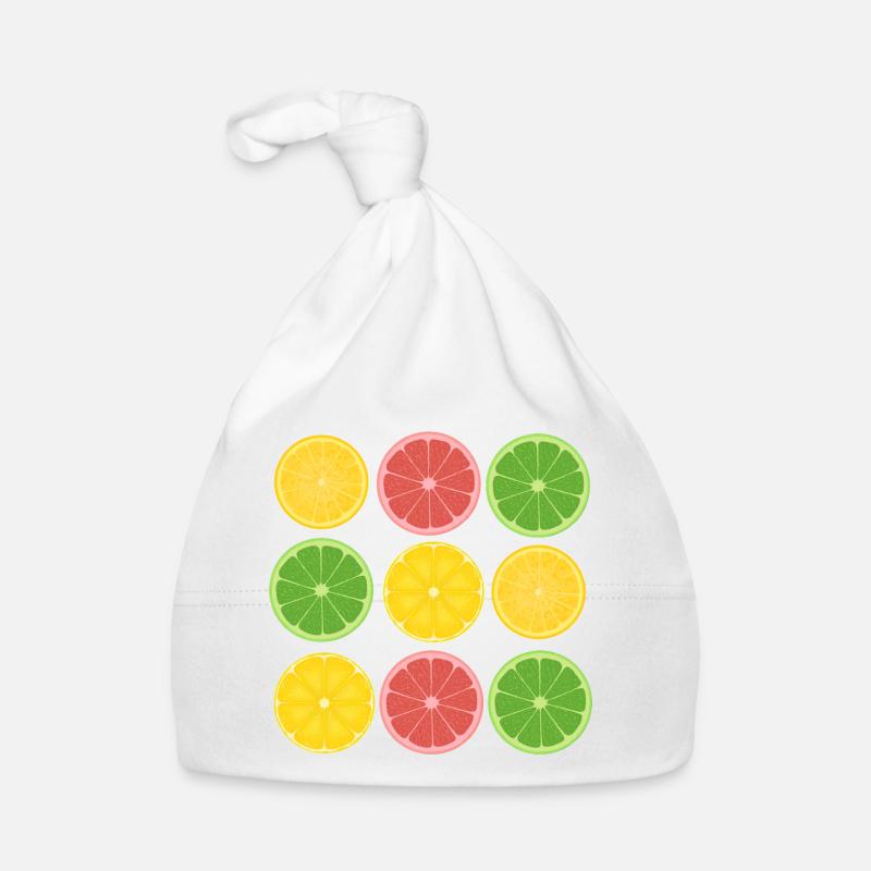Fruit Citrus Color Blocking Design Organic Baby Cap