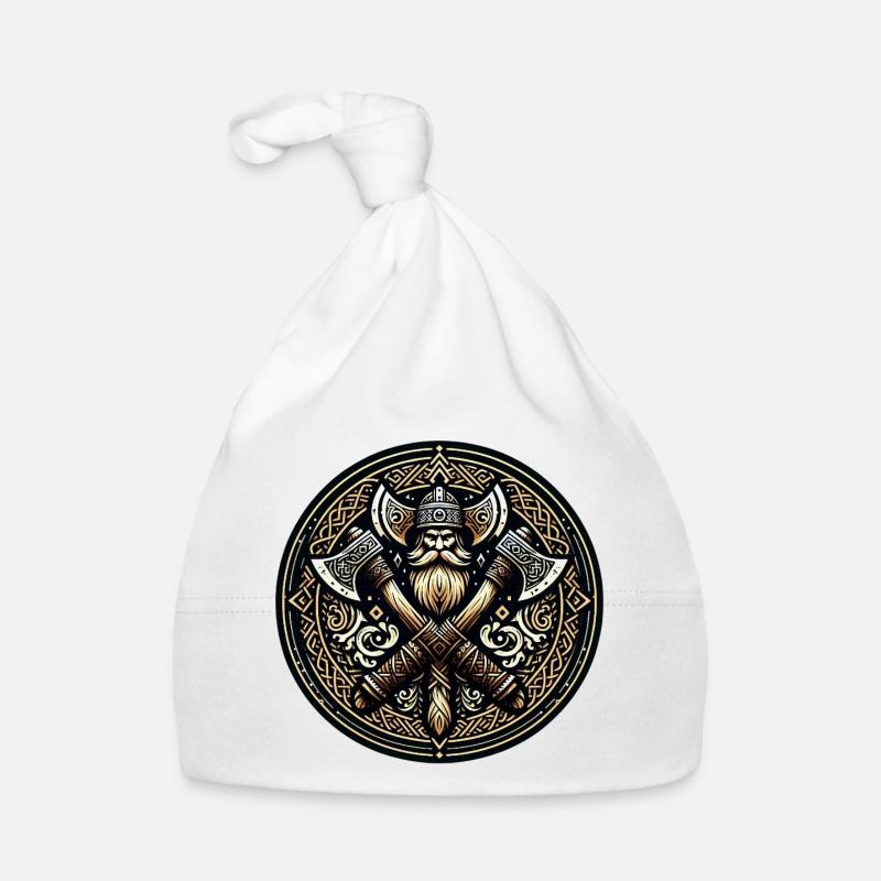 Viking warrior with axes Organic Baby Cap