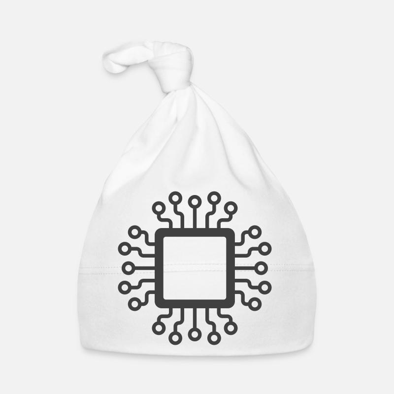 Microchip Circuit Icon Logo Organic Baby Cap