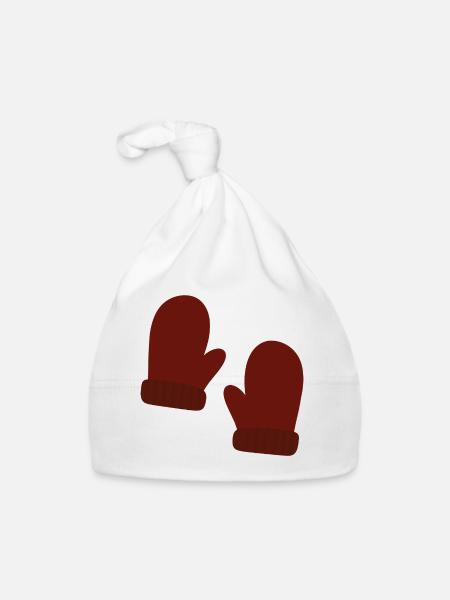 Illustration de mitaines d’hiver confortables - Bonnet bio Bébé - blanc - Devant