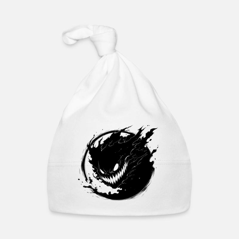 Dark Shadings Vector with Demon Face Organic Baby Cap