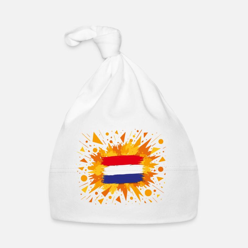 Dutch Flag with Orange Background Organic Baby Cap