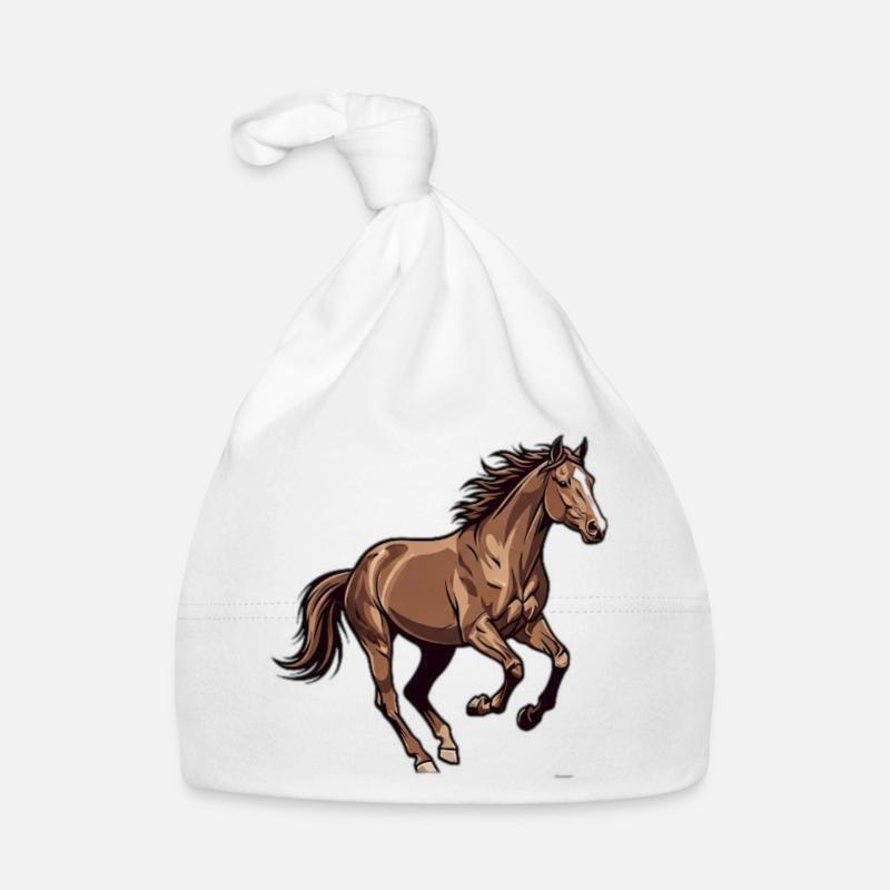 Elegant galloping wild horse Organic Baby Cap