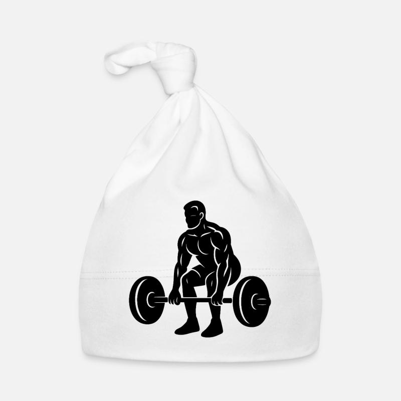 Kraftvoller Gewichtheber Silhouette Baby Bio-Mütze
