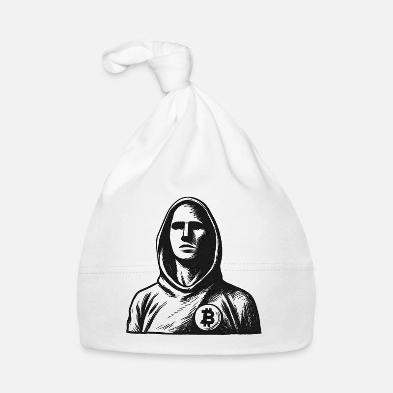 Hacker anonyme avec logo Bitcoin Bonnet bio Bébé