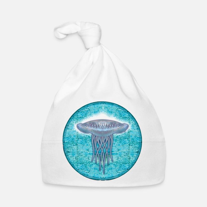 Illustration de méduses sous-marines Bonnet bio Bébé