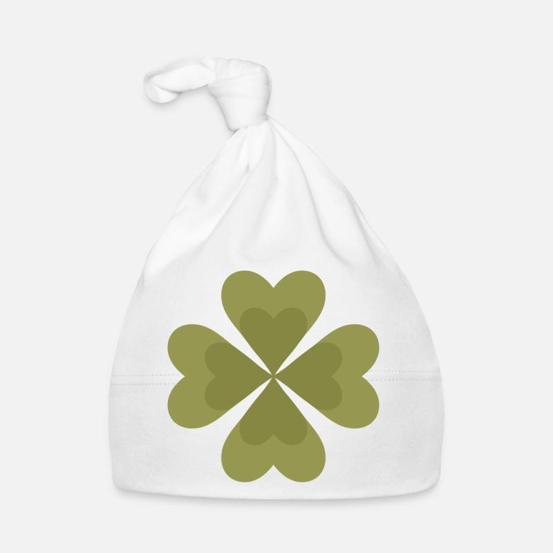 Conception de motif de trèfle à quatre feuilles Bonnet bio Bébé