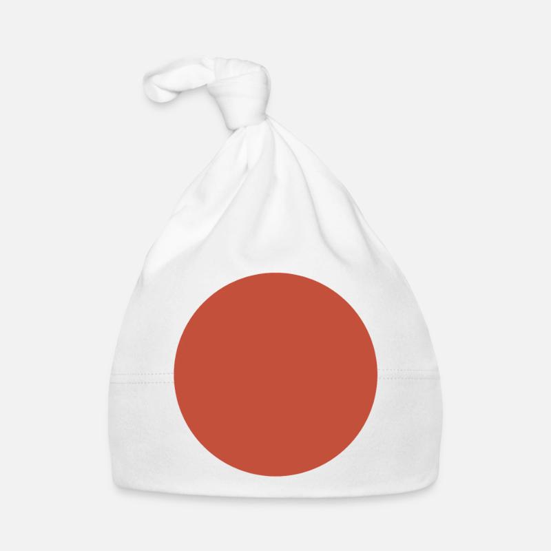 Abstract Earth Tones Pattern - Circle in Dark Red Organic Baby Cap