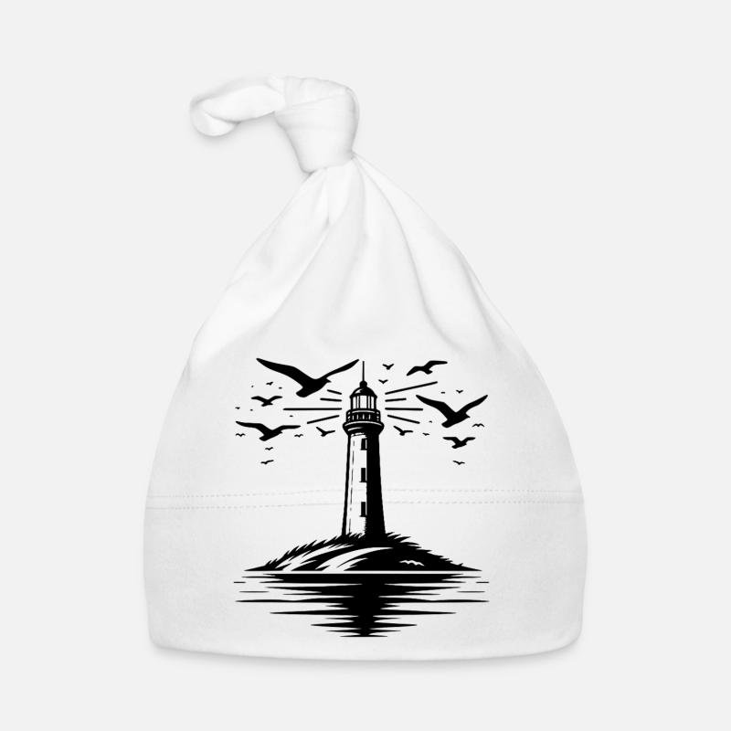 Lighthouse Tattoo Coastal Light for Coast Guard Organic Baby Cap