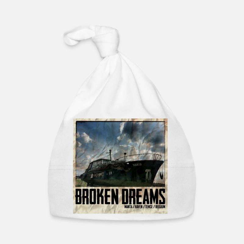 Dilapidated ship with sky background Organic Baby Cap