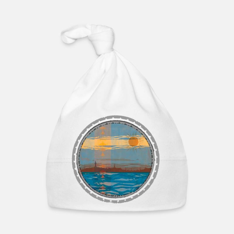 Coucher de soleil sur l’eau Bonnet bio Bébé